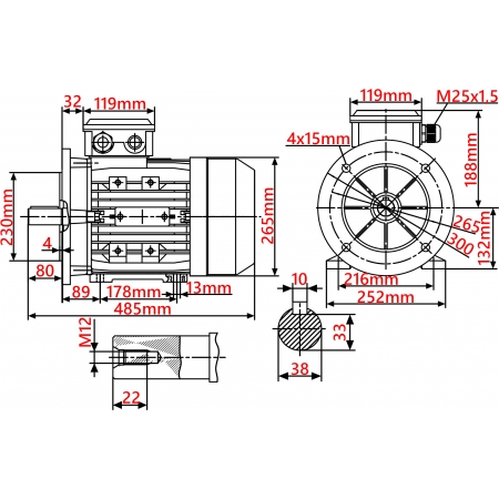 SILNIK ELEKTRYCZNY Z KOŁNIERZEM 11kW 400/690V 1450obr WAŁEK 38mm 3-FAZOWY